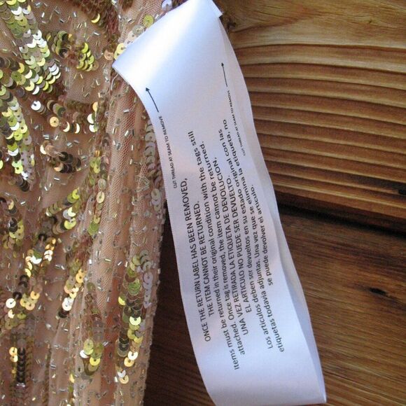 Mac Duggal Womens Plus Size Beaded Sequin 3/4 Sleeve Gown Rose Gold 4857 - Picture 16 of 16